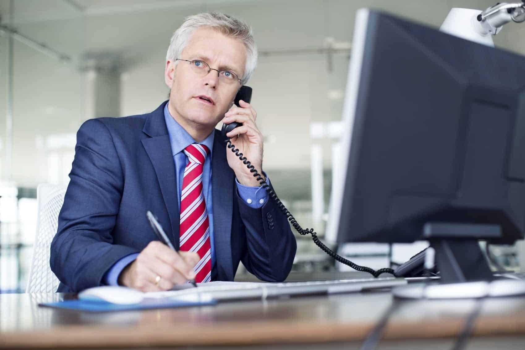 Businessman Talking On Phone Stock Photo