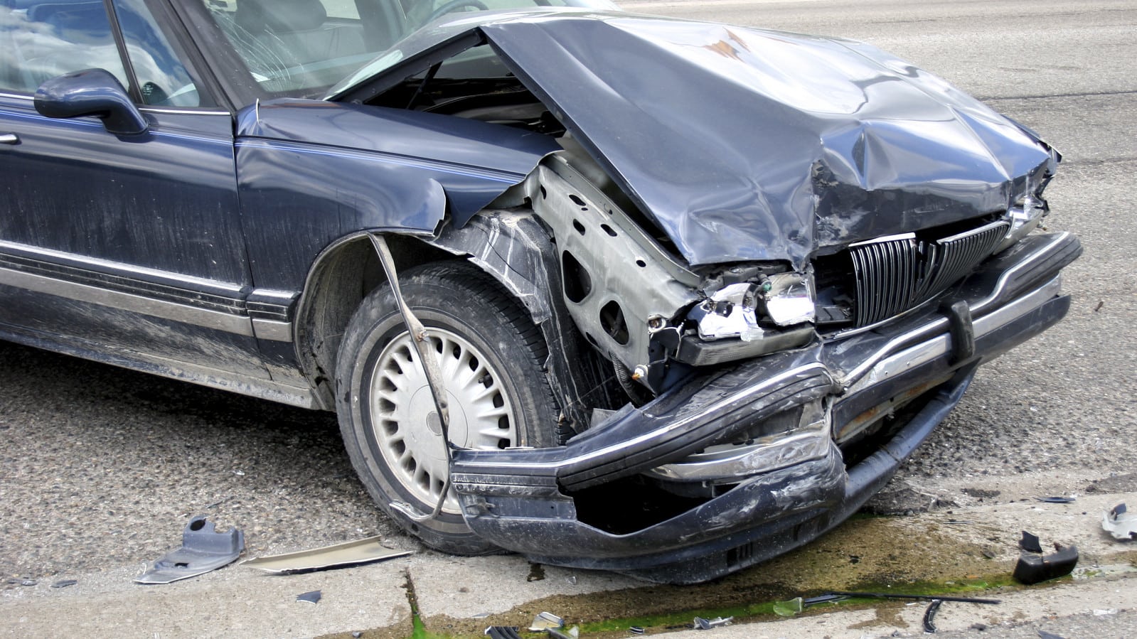 Front End Damage Car Accident Stock Photo