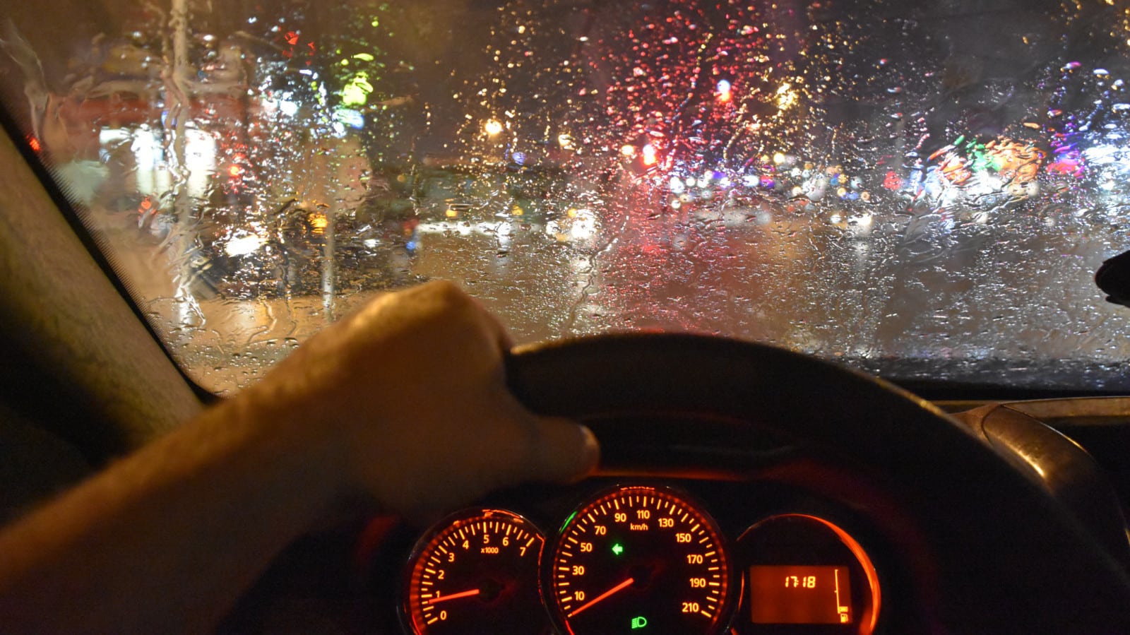 Bad Weather Driving Stock Photo