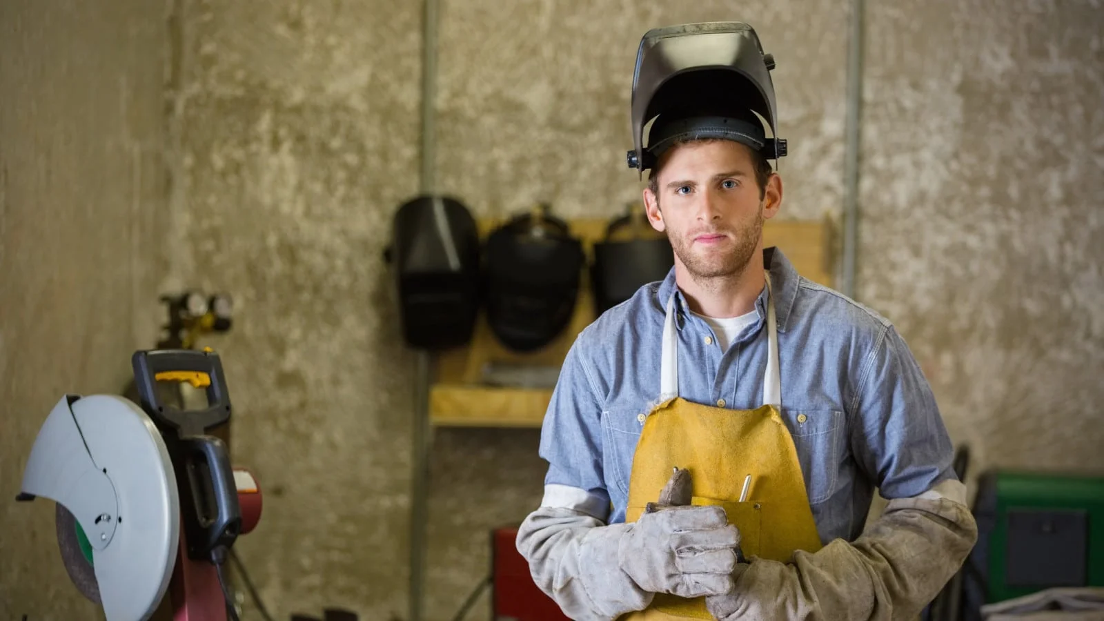 Welder Metal Shop Stock Photo