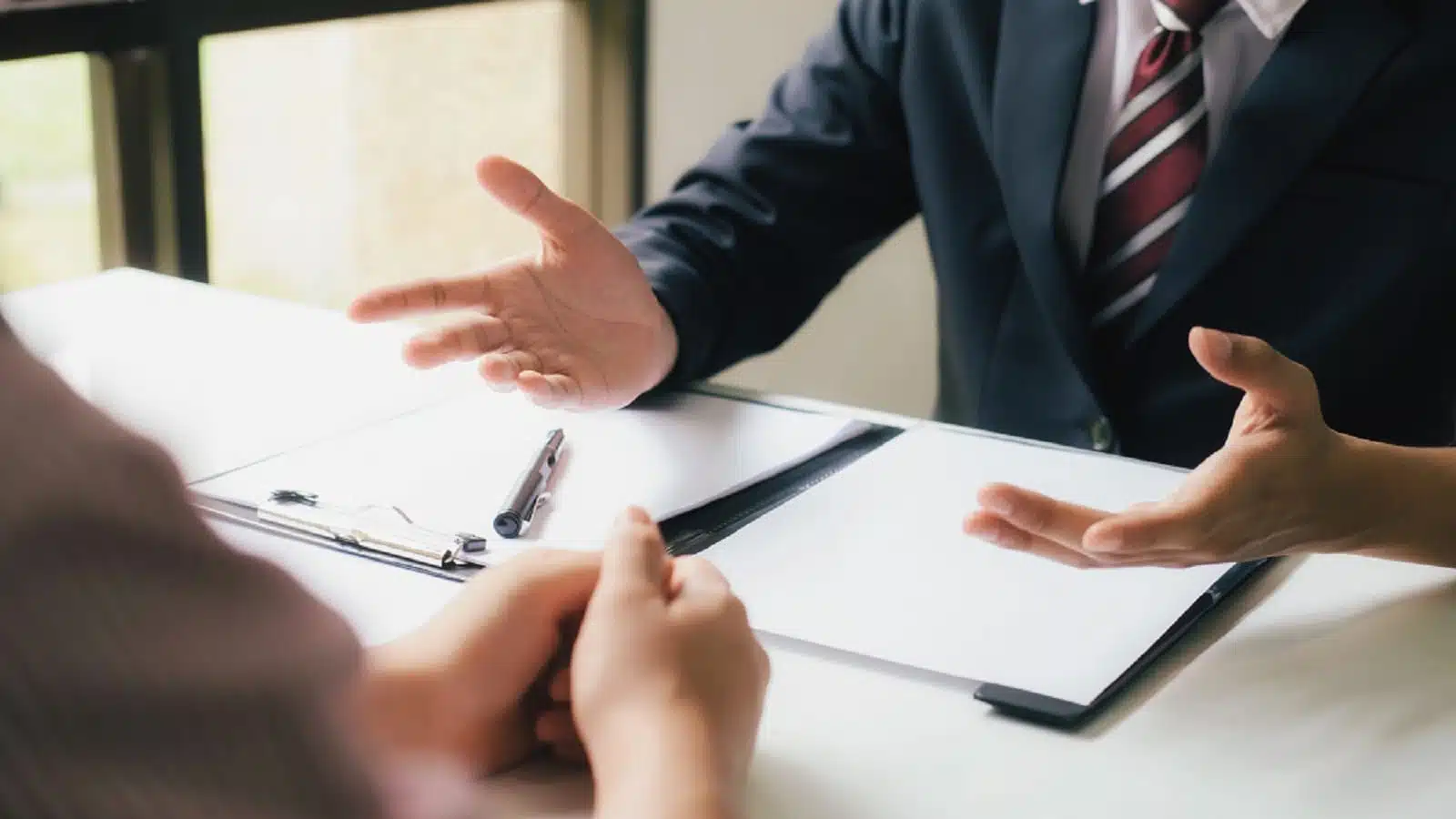 Lawyer Meeting With A Client Stock Photo