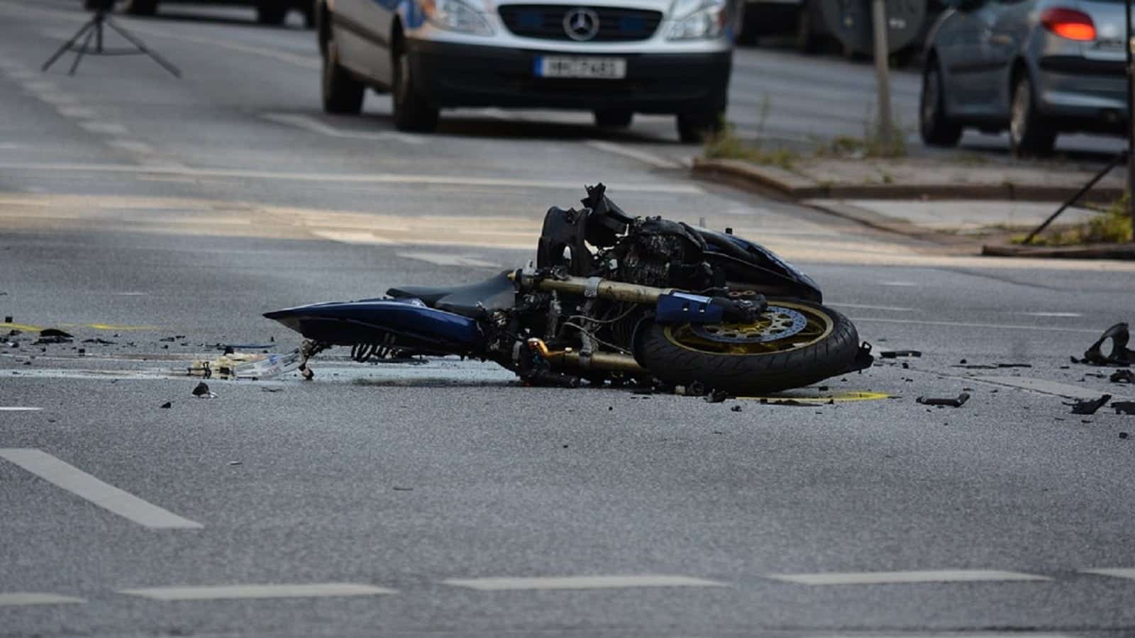 Motorcycle Accident Stock Photo