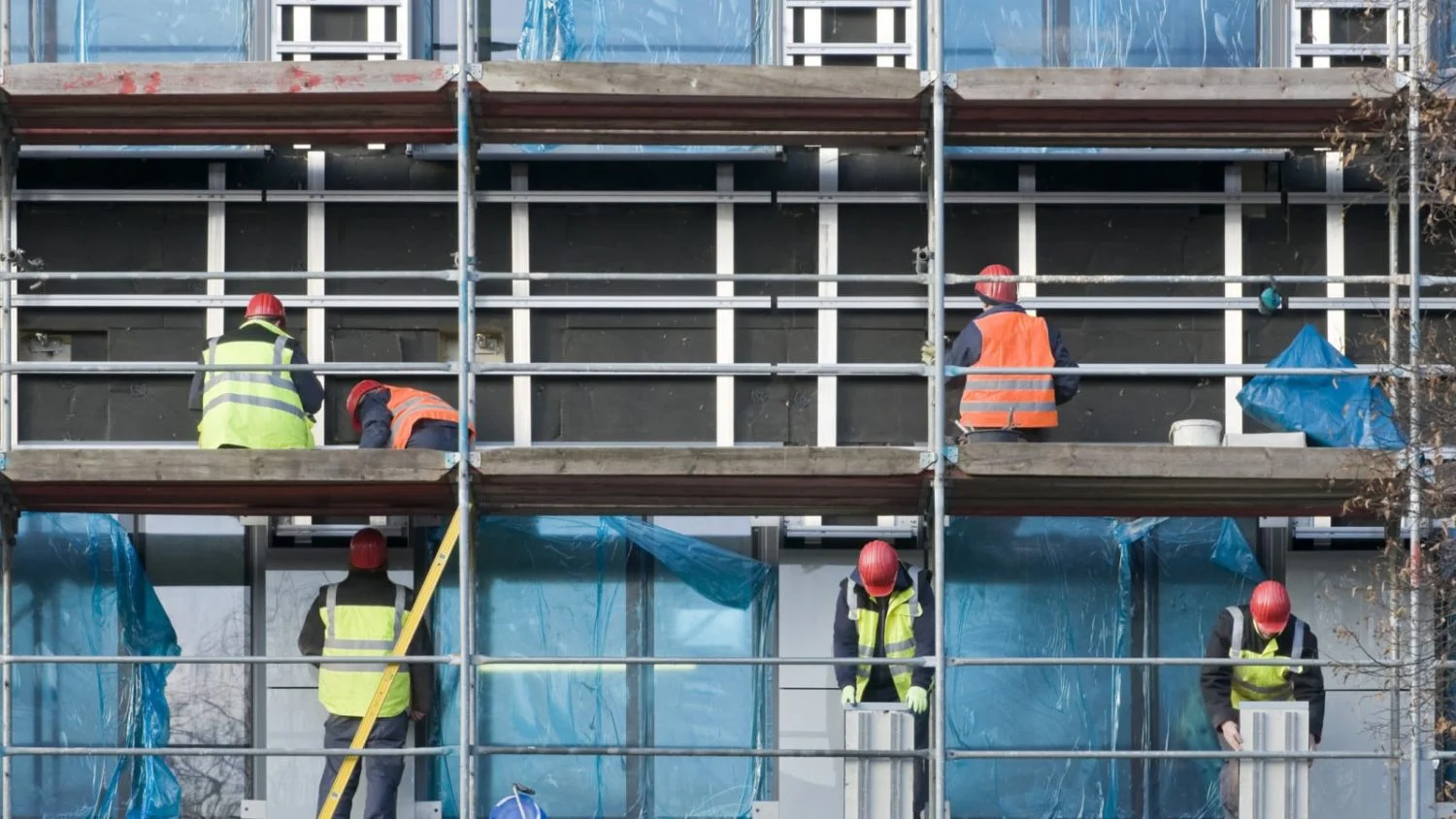 Scaffolding Workers Stock Photo