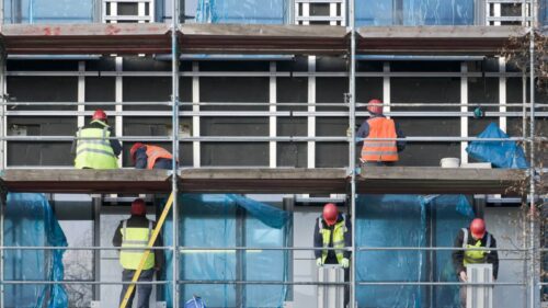 Scaffolding Workers Stock Photo