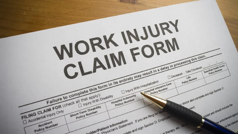 Blank Work Injury Claim Form Stock Photo
