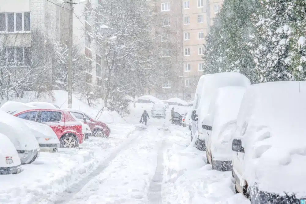 winter weather impacting traffic in Boston, MA