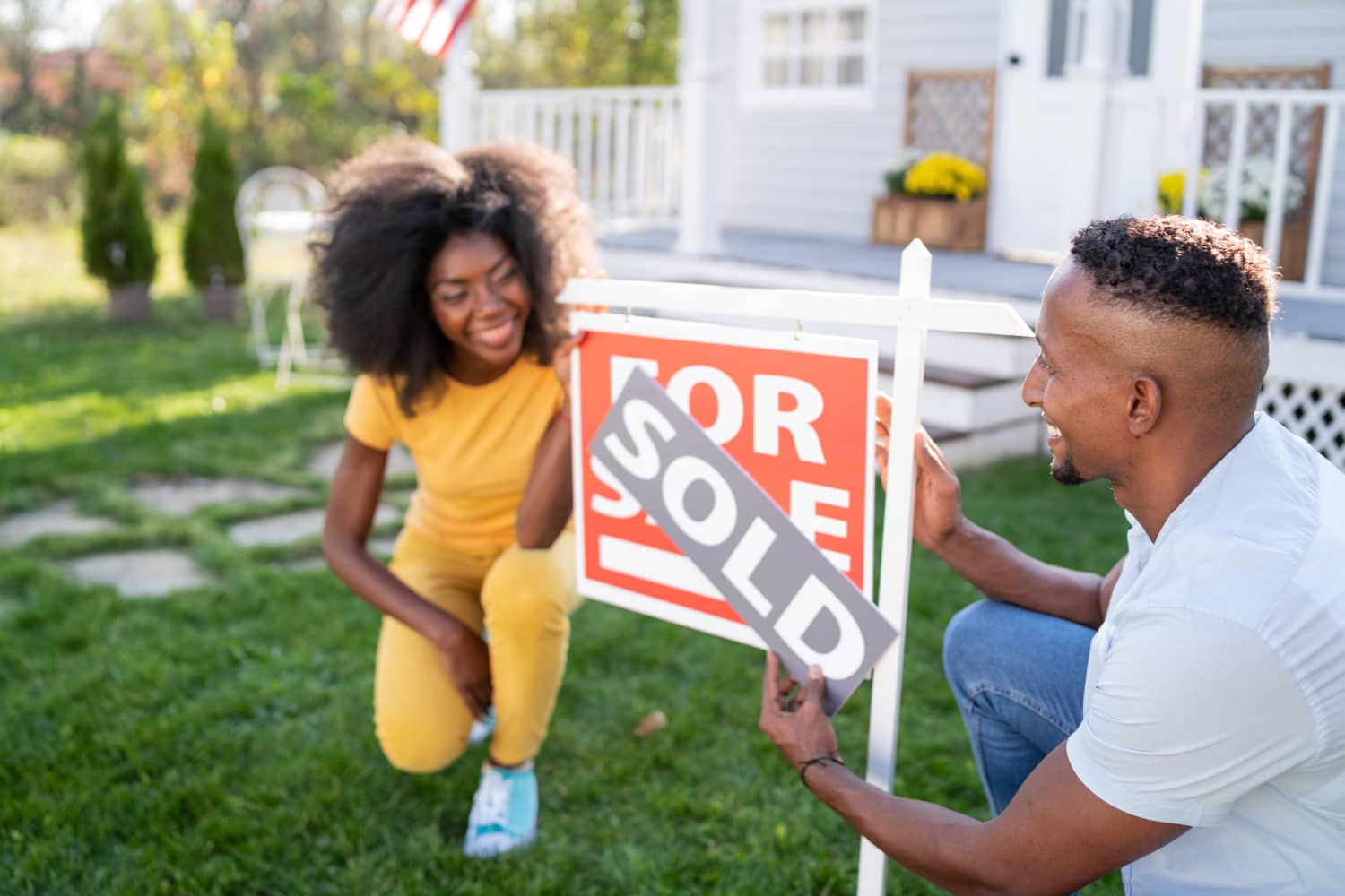 young couple buying a home in Massachusetts